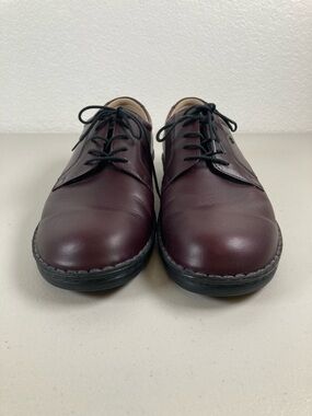 Finn Comfort Milano Burgundy Leather Lace-Up Shoes Men's Size 9 - Made Germany